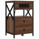 Sonata H Нощно шкафче с зарядна станция Кафяв дъб 40 x 31 x 60 см