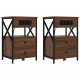 Sonata H Нощно шкафче с зарядна станция 2 pcs Кафяв дъб 40 x 31 x 60 см