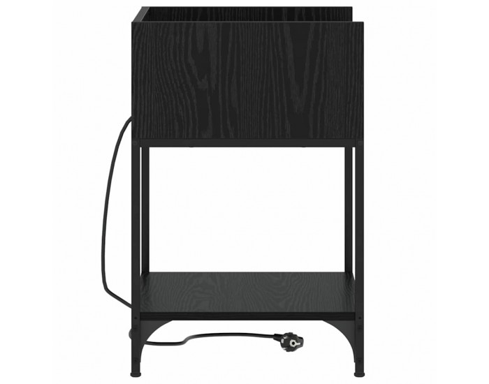 Sonata H Нощно шкафче с рафт Черен дъб 40 x 40 x 61 см Инженерно дърво