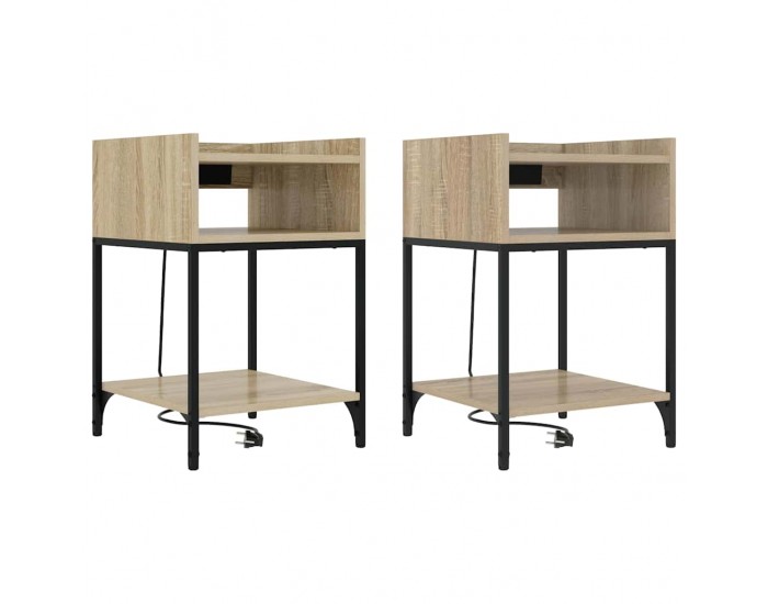 Sonata H Нощно шкафче 2 pcs дъб сонома 40 x 40 x 61 см Инженерно дърво