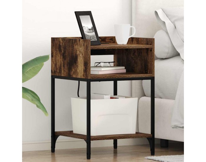 Sonata H Нощно шкафче с рафт Опушен дъб 40 x 40 x 61 см Инженерно дърво