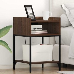Sonata H Нощно шкафче с рафт Кафяв дъб 40 x 40 x 61 см Инженерно дърво - Noptiere