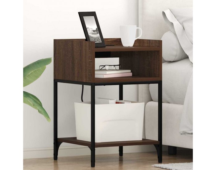 Sonata H Нощно шкафче с рафт Кафяв дъб 40 x 40 x 61 см Инженерно дърво