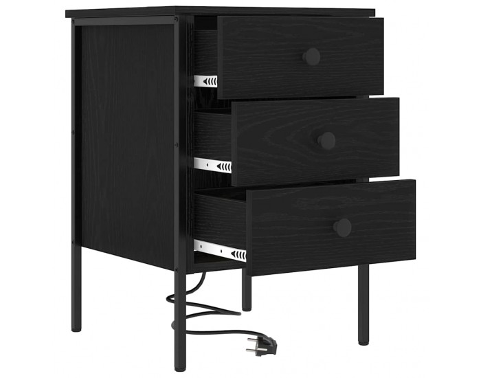 Sonata H Нощен шкаф 2 pcs Черен дъб 42 x 41 x 61 см Инженерно дърво
