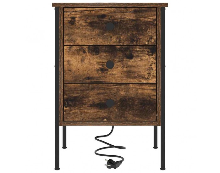 Sonata H Нощен шкаф Опушен дъб 42 x 41 x 61 см Инженерно дърво