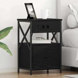 Sonata H Нощен шкаф с чекмедже Черен дъб 40 x 31 x 60 см Инженерно дърво - Noptiere