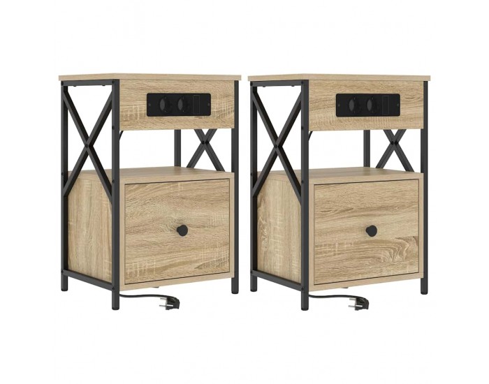 Sonata H Нощен шкаф 2 pcs дъб сонома 40 x 31 x 60 см Инженерно дърво