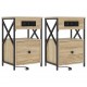 Sonata H Нощен шкаф 2 pcs дъб сонома 40 x 31 x 60 см Инженерно дърво