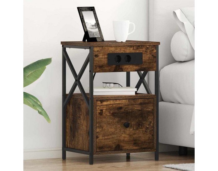 Sonata H Нощен шкаф 2 pcs Опушен дъб 40 x 31 x 60 см Инженерно дърво