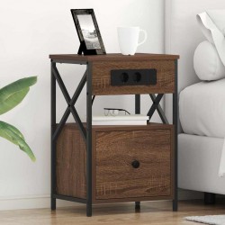 Sonata H Нощен шкаф 2 pcs Кафяв дъб 40 x 31 x 60 см Инженерно дърво - Noptiere
