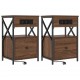 Sonata H Нощен шкаф 2 pcs Кафяв дъб 40 x 31 x 60 см Инженерно дърво