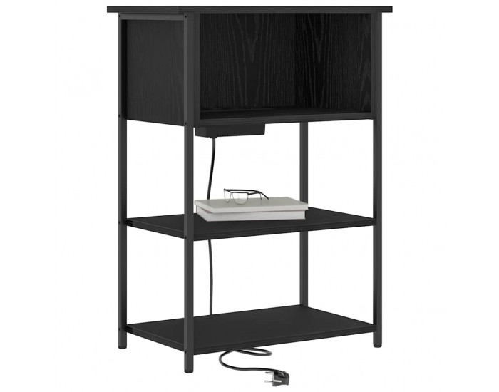 Sonata H Нощен шкаф Черен дъб 55 x 31 x 76 см Инженерно дърво