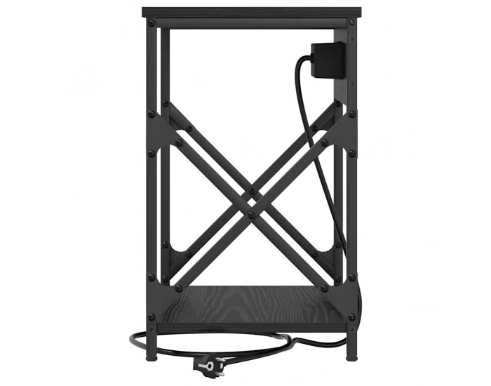 Sonata H Нощно шкафче с зарядна станция Черен дъб 41 x 31 x 51 см