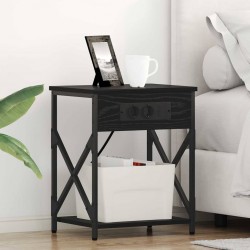 Sonata H Нощно шкафче с зарядна станция 2 pcs Черен дъб 41 x 31 x 51 см - Noptiere