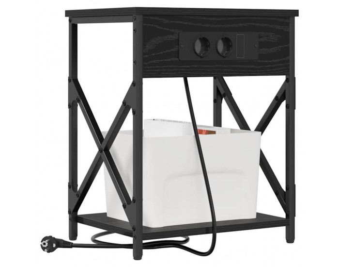 Sonata H Нощно шкафче с зарядна станция 2 pcs Черен дъб 41 x 31 x 51 см