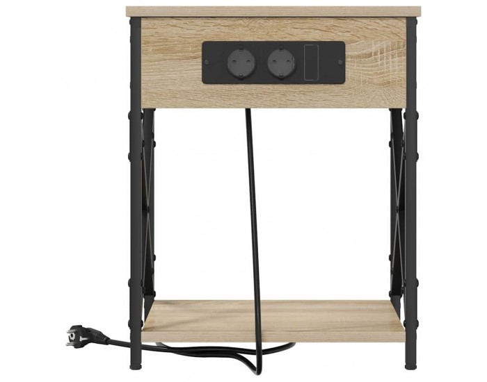Sonata H Нощно шкафче с зарядна станция дъб сонома 41 x 31 x 51 см