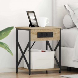 Sonata H Нощно шкафче с зарядна станция 2 pcs дъб сонома 41 x 31 x 51 см - Noptiere