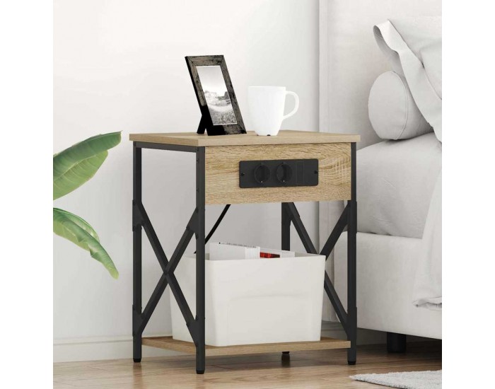 Sonata H Нощно шкафче с зарядна станция 2 pcs дъб сонома 41 x 31 x 51 см