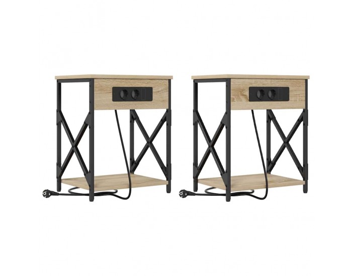Sonata H Нощно шкафче с зарядна станция 2 pcs дъб сонома 41 x 31 x 51 см