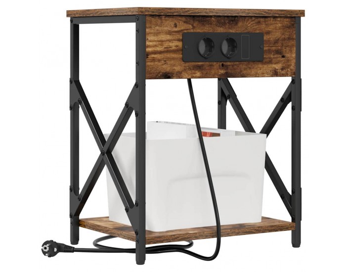 Sonata H Нощно шкафче с зарядна станция 2 pcs Опушен дъб 41 x 31 x 51 см