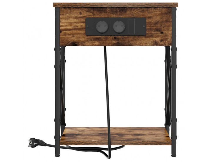 Sonata H Нощно шкафче с зарядна станция 2 pcs Опушен дъб 41 x 31 x 51 см