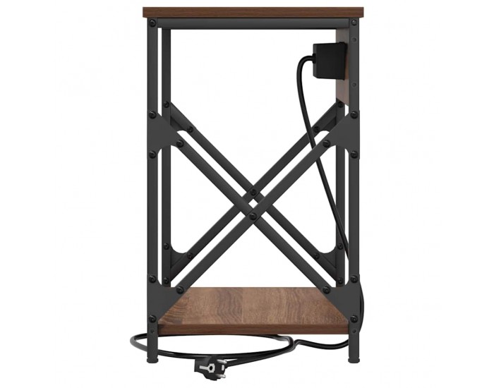Sonata H Нощно шкафче с зарядна станция Кафяв дъб 41 x 31 x 51 см