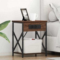 Sonata H Нощно шкафче с зарядна станция 2 pcs Кафяв дъб 41 x 31 x 51 см - Noptiere