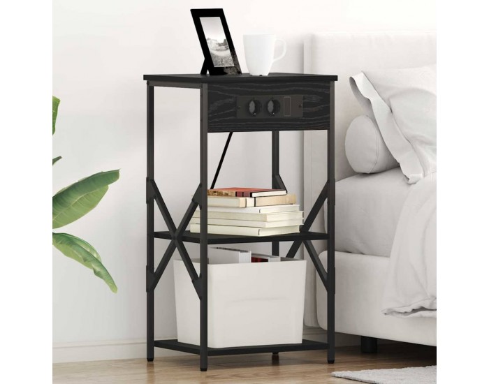 Sonata H Нощен шкаф 2 pcs Черен дъб 41 x 31 x 76 см Инженерно дърво