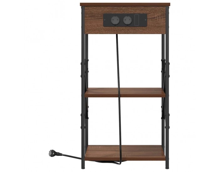 Sonata H Нощен шкаф с рафт Кафяв дъб 41 x 31 x 76 см Инженерно дърво