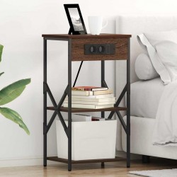 Sonata H Нощен шкаф 2 pcs Кафяв дъб 41 x 31 x 76 см Инженерно дърво - Noptiere