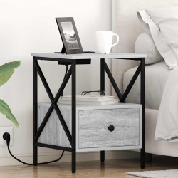 Sonata H Нощен шкаф Сив сонома 41.5 x 40.5 x 55 см Инженерно дърво - Noptiere