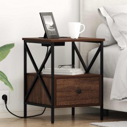 Sonata H Нощен шкаф Кафяв дъб 41.5 x 40.5 x 55 см Инженерно дърво - Noptiere