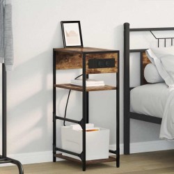 Sonata H Нощен шкаф Опушен дъб 40 x 27 x 76 см Инженерно дърво - Noptiere