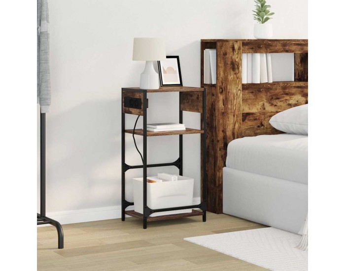 Sonata H Нощен шкаф Опушен дъб 40 x 27 x 76 см Инженерно дърво