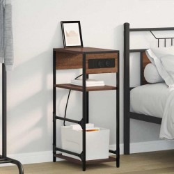 Sonata H Нощен шкаф с чекмедже Кафяв дъб 40 x 27 x 76 см Инженерно дърво - Noptiere