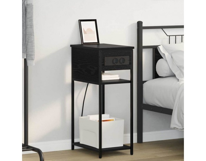 Sonata H Нощен шкаф Черен дъб 41 x 28 x 76 см Инженерно дърво