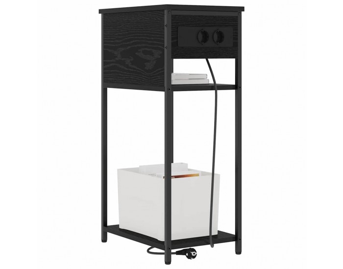 Sonata H Нощен шкаф Черен дъб 41 x 28 x 76 см Инженерно дърво
