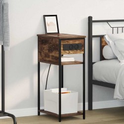 Sonata H Нощен шкаф Опушен дъб 41 x 28 x 76 см Инженерно дърво - Noptiere