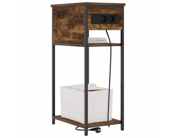 Sonata H Нощен шкаф Опушен дъб 41 x 28 x 76 см Инженерно дърво