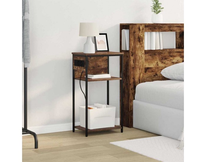 Sonata H Нощен шкаф Опушен дъб 41 x 28 x 76 см Инженерно дърво