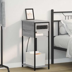 Sonata H Нощен шкаф Сив сонома 41 x 28 x 76 см Инженерно дърво - Noptiere