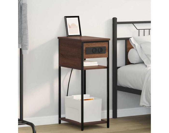 Sonata H Нощен шкаф Кафяв дъб 41 x 28 x 76 см Инженерно дърво