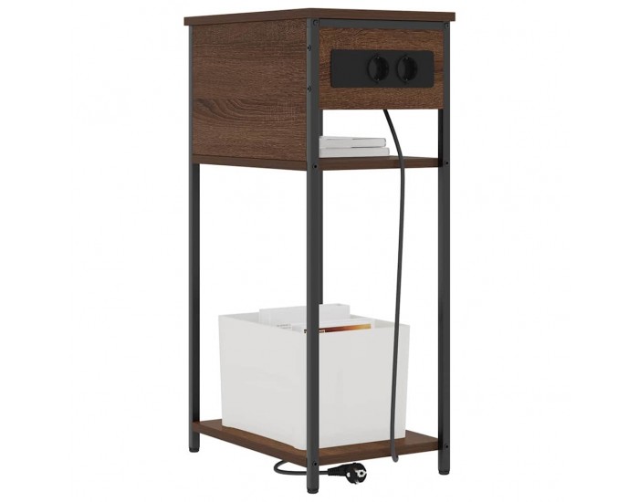Sonata H Нощен шкаф Кафяв дъб 41 x 28 x 76 см Инженерно дърво