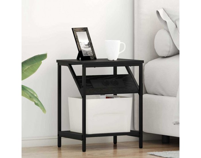 Sonata H Нощно шкафче 2 pcs Черен дъб 38 x 30 x 48 см Инженерно дърво
