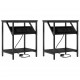 Sonata H Нощно шкафче 2 pcs Черен дъб 38 x 30 x 48 см Инженерно дърво