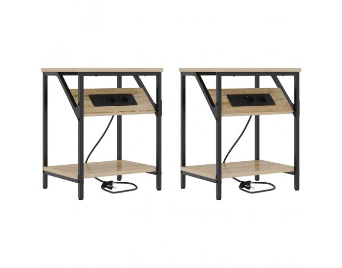 Sonata H Нощно шкафче 2 pcs дъб сонома 38 x 30 x 48 см Инженерно дърво