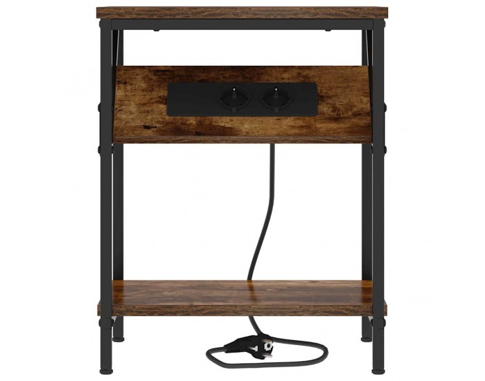 Sonata H Нощно шкафче Опушен дъб 38 x 30 x 48 см Инженерно дърво