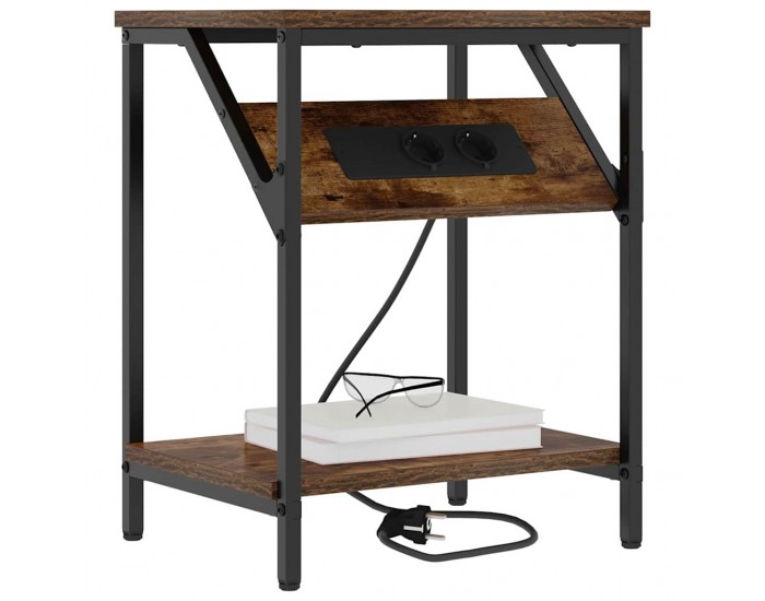 Sonata H Нощно шкафче Опушен дъб 38 x 30 x 48 см Инженерно дърво