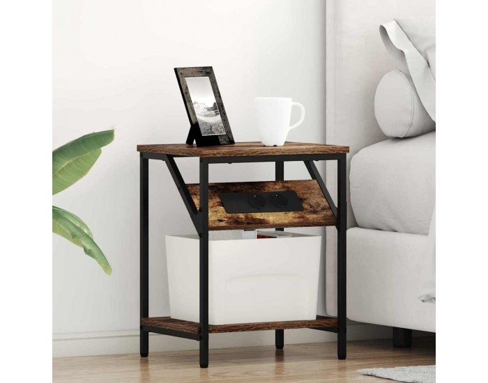 Sonata H Нощно шкафче 2 pcs Опушен дъб 38 x 30 x 48 см Инженерно дърво