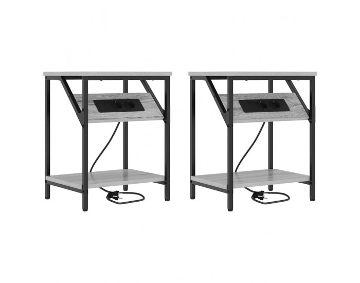 Sonata H Нощно шкафче 2 pcs Сив сонома 38 x 30 x 48 см Инженерно дърво